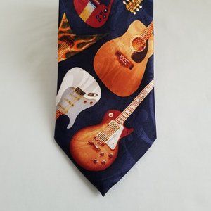 Steven Harris Music Guitar Print Novelty Tie